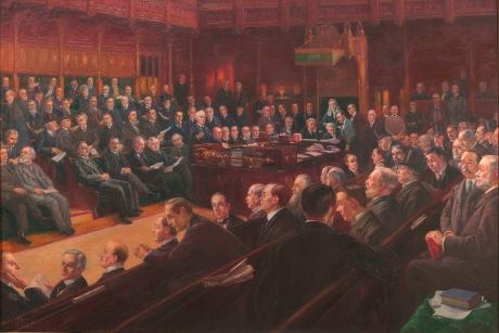An oil painting of the House of Commons by Leopold Braun